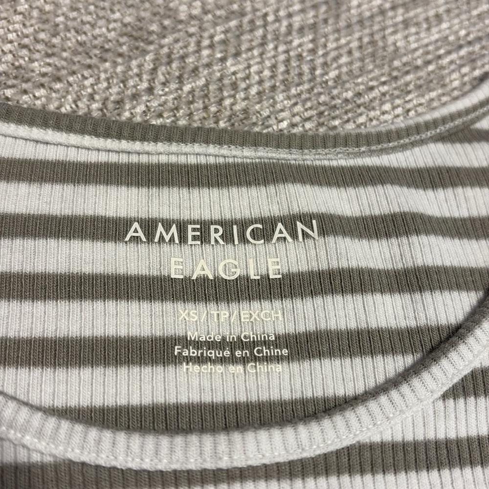 American Eagle Striped Ribbed Tee - Picture 3 of 4